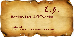 Borkovits Jávorka névjegykártya